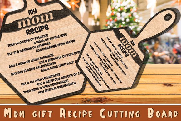 Mom Gift Recipe Cutting Board Laser Cut Review