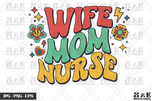 Retro Wife Mom Nurse Graduation Design Review